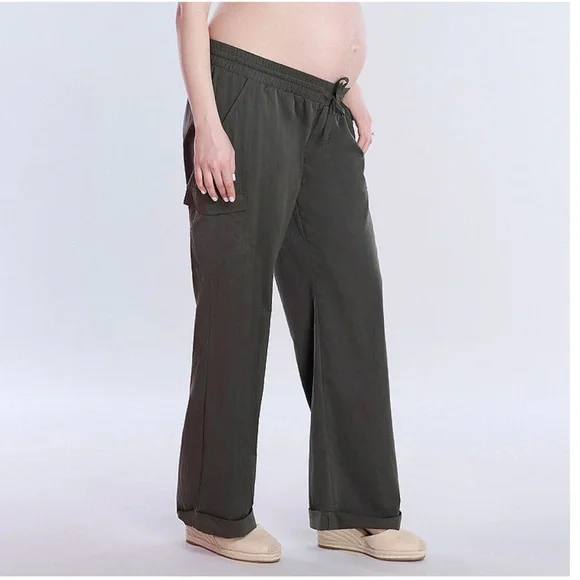 NWT Motherhood Maternity fog utility cargo joggers size XL - Picture 2 of 8